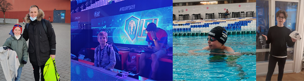 Johan och Noé med Kregor Zirk under tävling